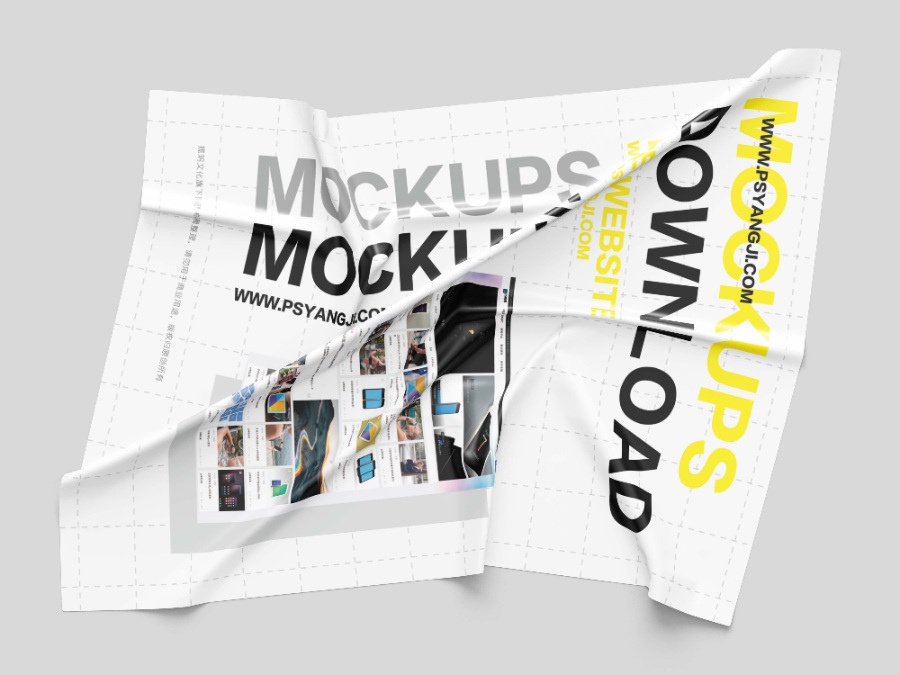 7款潮流mockups皱纹布料ps样机(登陆免费下载,不会用请留言)