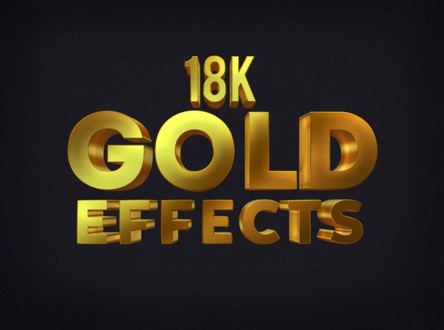 3d效果的18k金ps样机素材打包下载