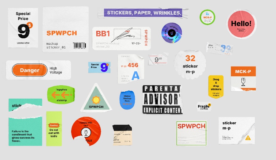 贴纸样机mockups素材 Ps样机网 贴纸样机mockups素材 Ps样机网