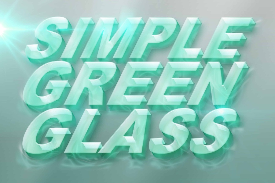 透明质感淡绿色清爽夏季特效字体mockups素材ps样机