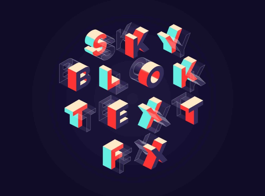 3d立体英文字mockups素材ps样机