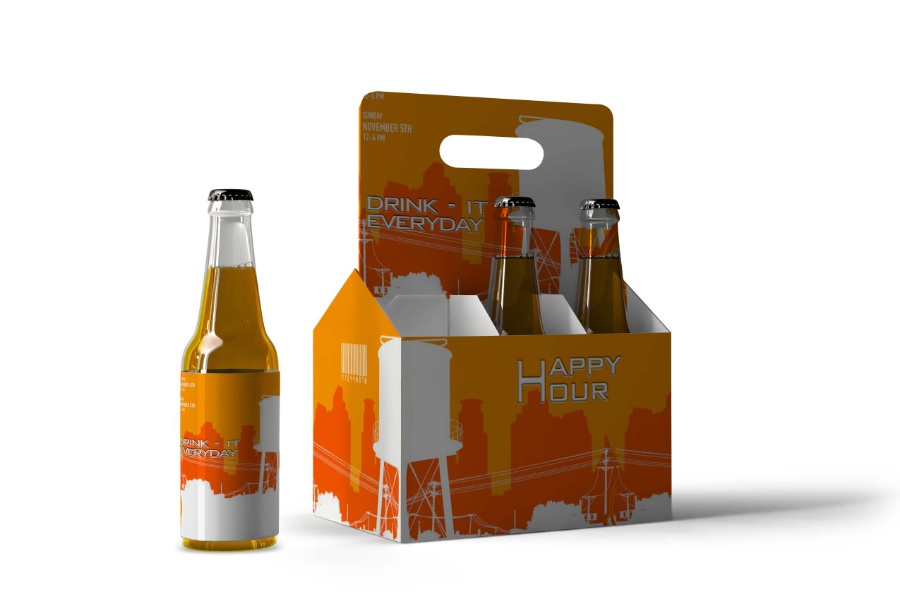 创意啤酒包装设计样机素材