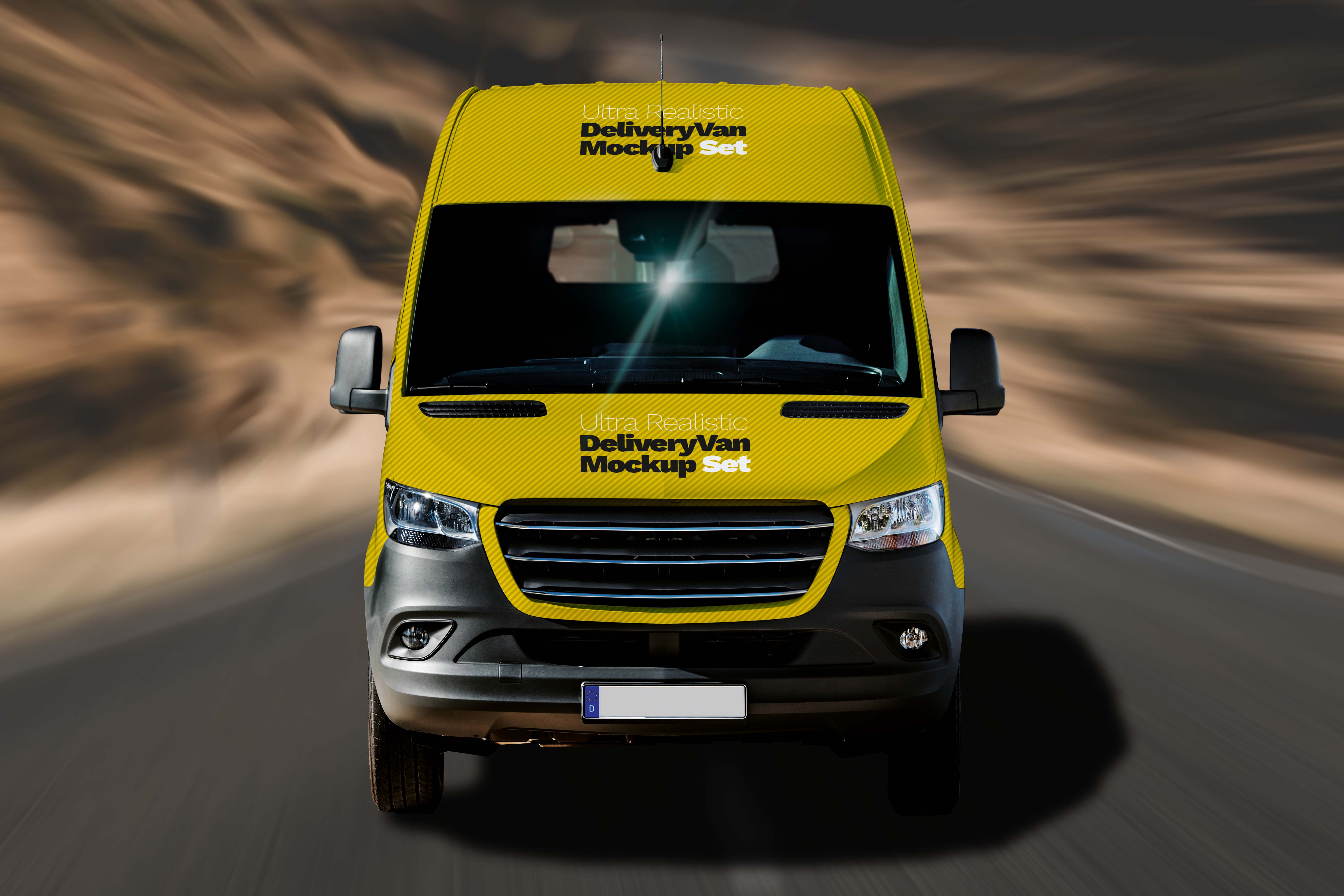 快递车体广告ps样机