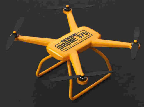 无人机ps样机场景，免费航拍飞行器产品效果图设计，飞机logo样机psd素材