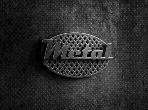 钢板背景的logo效果样机素材