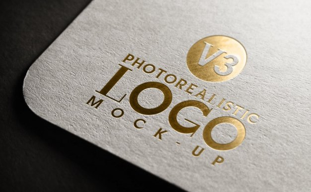 白卡纸金色logo样机素材