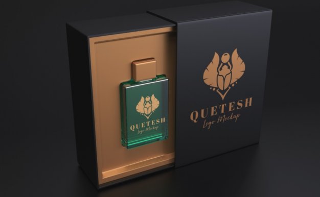 带包装盒的ps样机场景素材,适合化妆品、U盘等产品logo展示样机psd模板