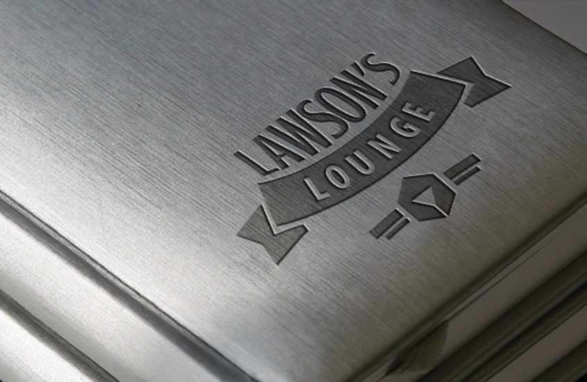 钢材背景的logo样机素材