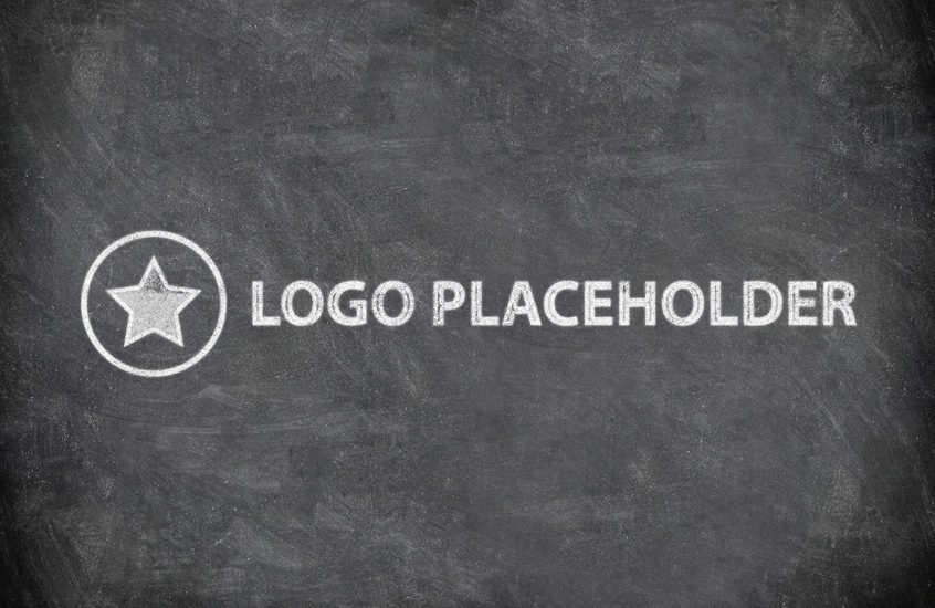 黑板背景粉笔字效果的logo展示样机