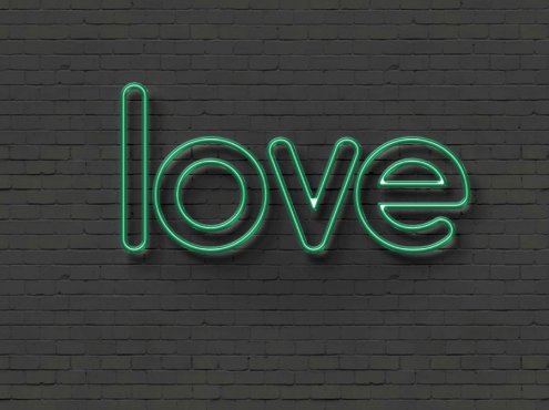 关于爱的霓虹效果字体样机