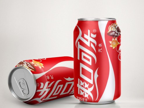 可乐饮料易拉罐包装设计样机