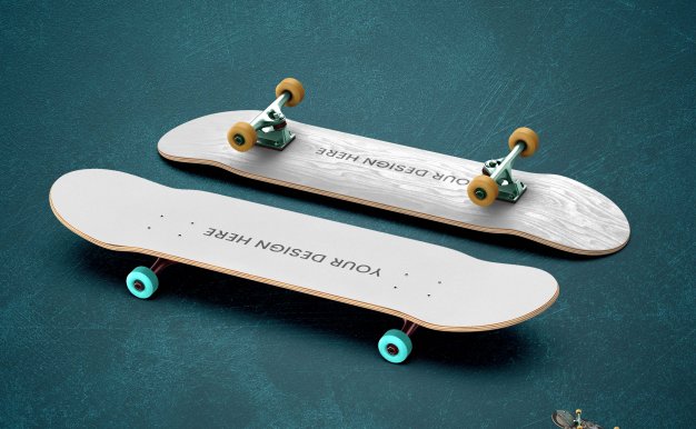 电商设计师必备MOCKUPS,国外潮流滑板PS样机2款