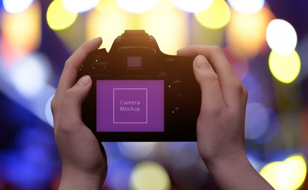 电音DJ歌单，专辑封面专用MOCKUPS，手持单反、手机摄影展示PS样机