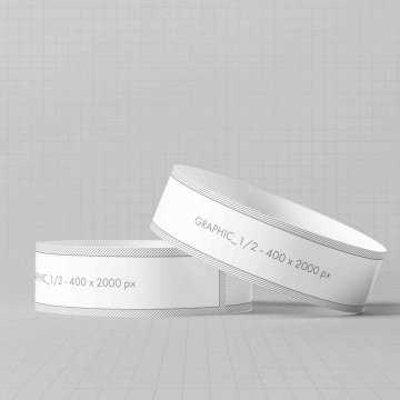 音乐节入场手环VI提案PSD样机素材，多角度展示LOGO贴图，丰富你的设计作品！