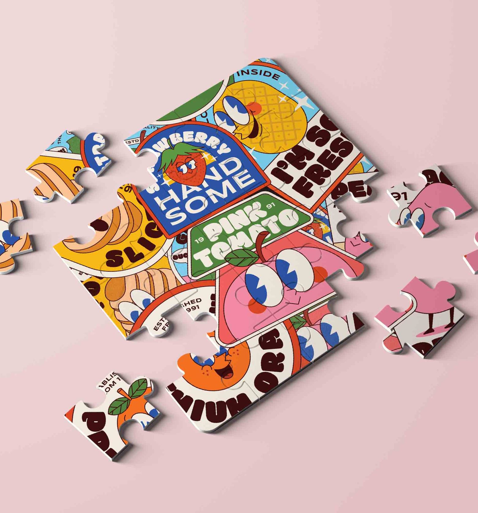 益智拼图设计效果图PSD样机模板