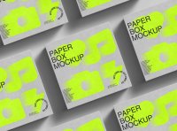 高级正方形天地盖礼盒PSD样机素材