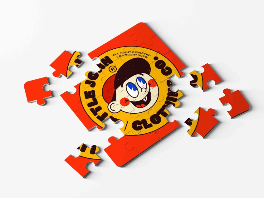 拼图设计效果图,VI智能提案LOGO样机素材