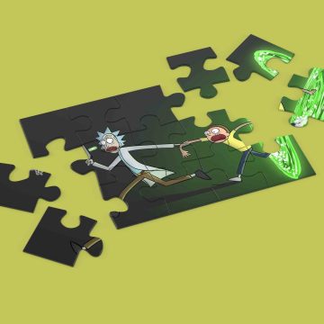 瑞克和莫蒂创意拼图PS样机贴图下载