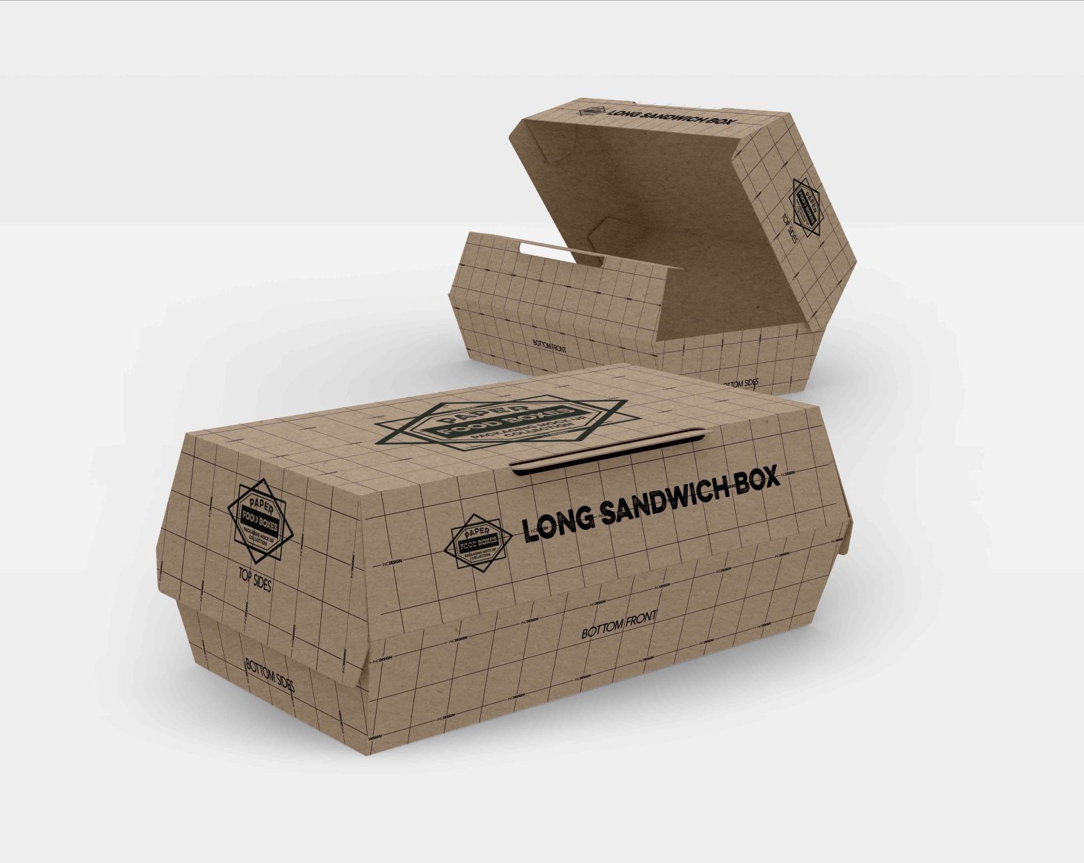 面包包装盒ps样机素材