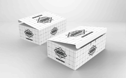 零食盒包装设计ps样机效果模板