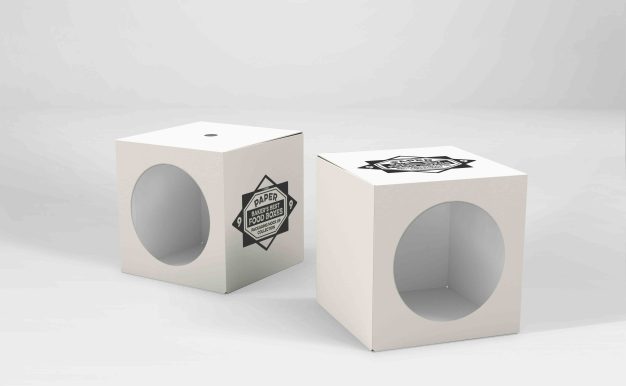 正方形开窗盒包装设计ps样机