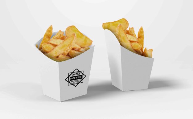 炸洋芋包装盒效果图ps样机素材
