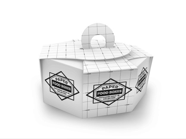 手提式八角盒设计ps贴图模板