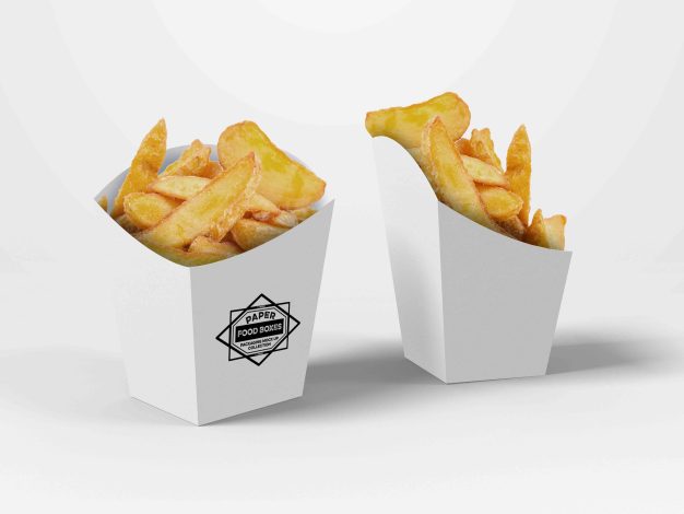 炸洋芋包装盒效果图ps样机素材